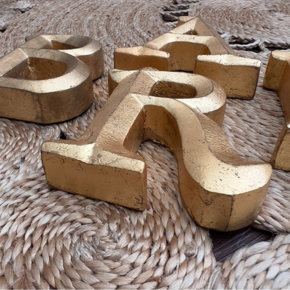 GOLD GILDED INITIAL LETTER HOME DECOR - Picture 5 of 6